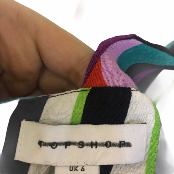 Topshop Multicolor Rainbow Stripe Maxi Dress NWOT - Picture 8 of 8